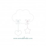 Nuage Coeurs & Etoiles (redwork)