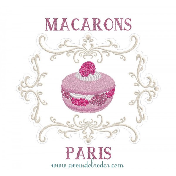 Macaron Framboise avec Cadre