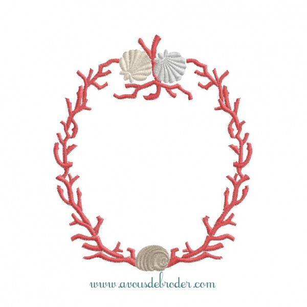 Corail - cadre avec coquillages
